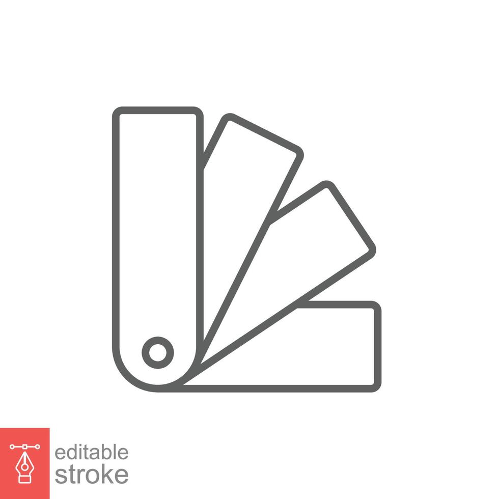 Color palette line icon. Simple outline style for web, mobile, ui design. Book, multicolor, art, designer, drawing, concept. Vector illustration isolated on white background. Editable stroke EPS 10.
