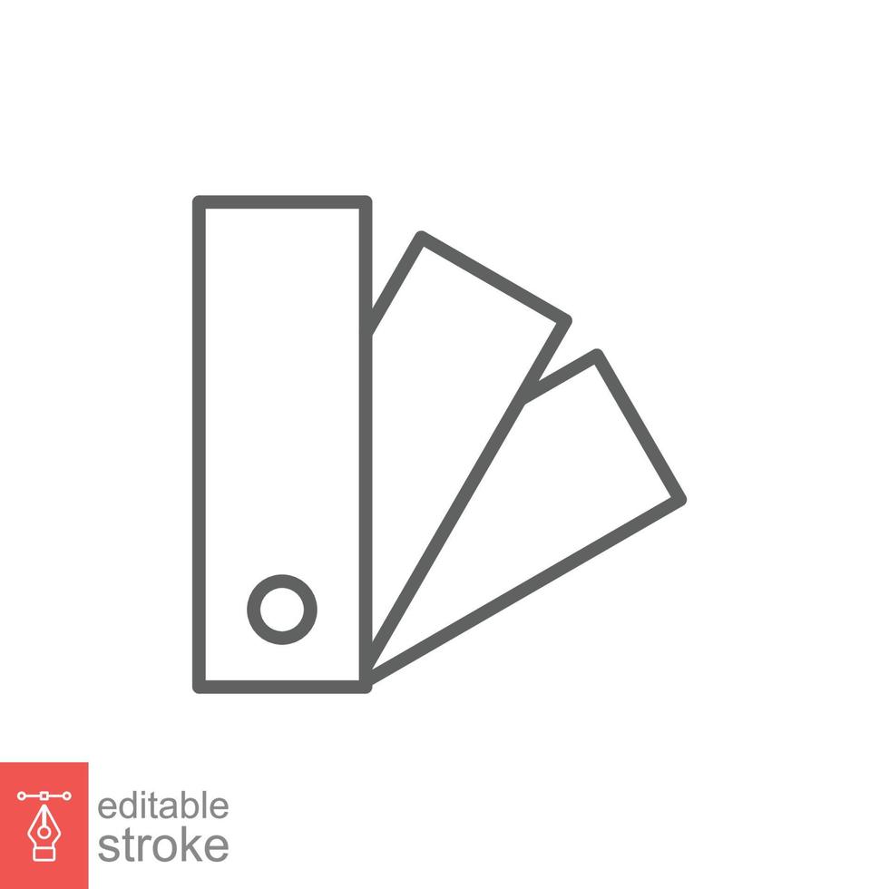 Color palette line icon. Simple outline style for web, mobile, ui design. Book, multicolor, art, designer, drawing, concept. Vector illustration isolated on white background. Editable stroke EPS 10.