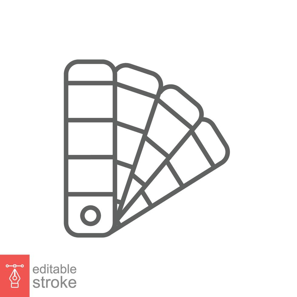 Color palette line icon. Simple outline style for web, mobile, ui design. Book, multicolor, art, designer, drawing, concept. Vector illustration isolated on white background. Editable stroke EPS 10.