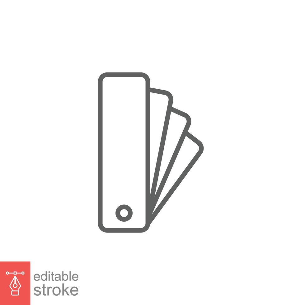 Color palette line icon. Simple outline style for web, mobile, ui design. Book, multicolor, art, designer, drawing, concept. Vector illustration isolated on white background. Editable stroke EPS 10.