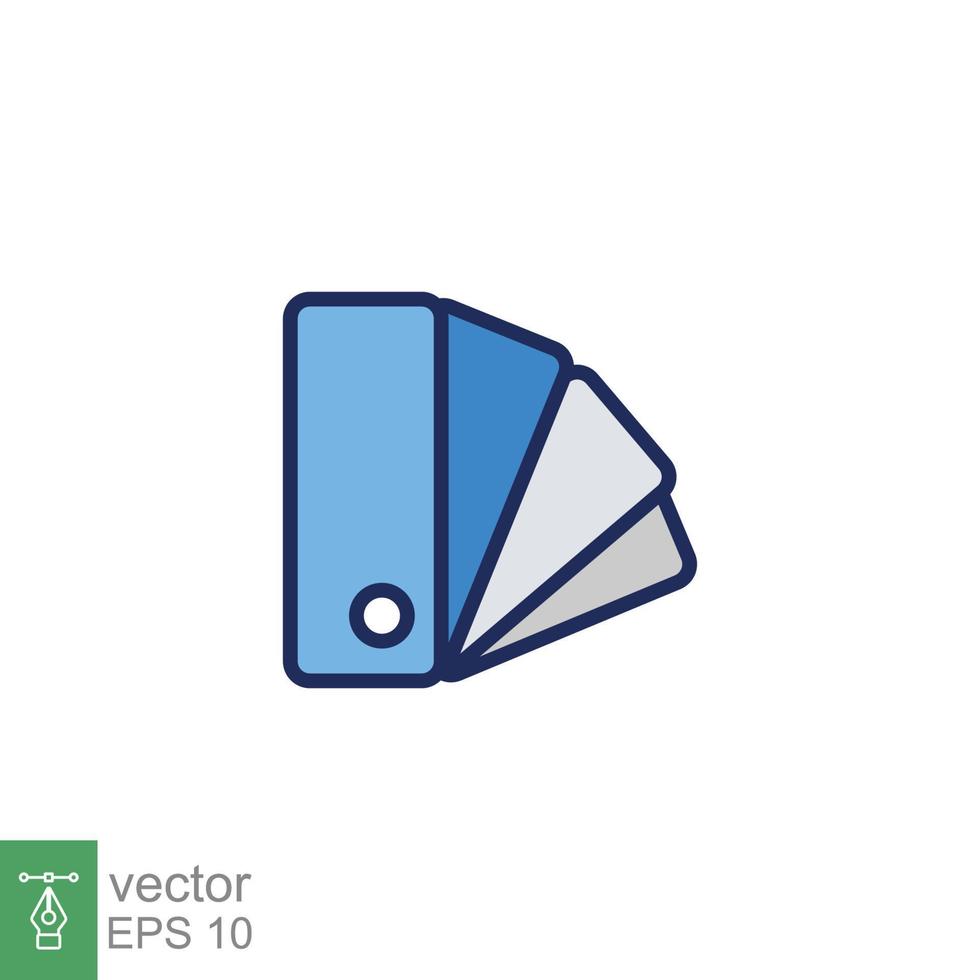 Color palette icon. Simple filled outline style for web, mobile, ui design. Book, multicolor, art, designer, drawing, chart concept. Vector illustration isolated on white background. EPS 10.