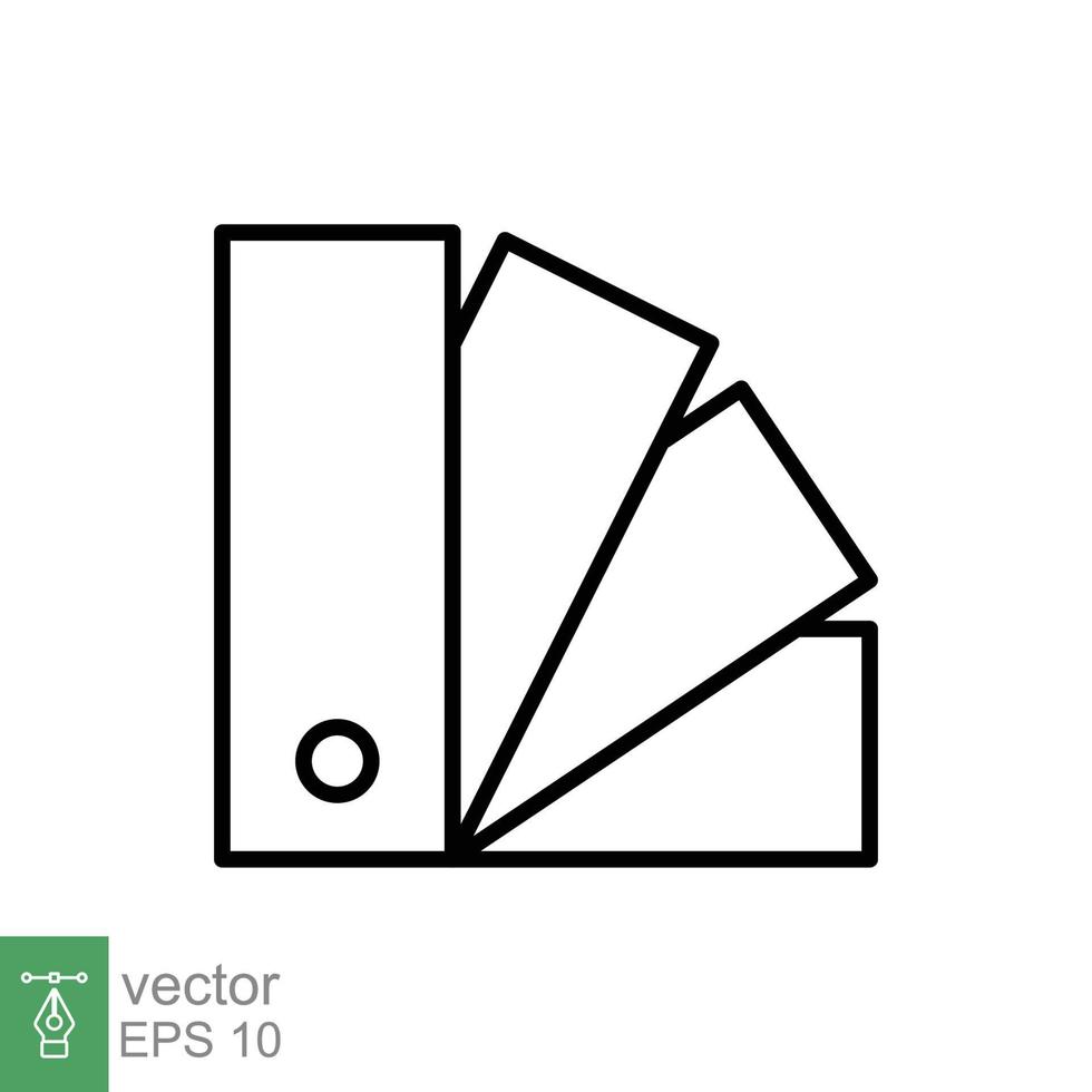 Color palette line icon. Simple outline style for web, mobile, ui design. Book, multicolor, art, designer, drawing, chart concept. Vector illustration isolated on white background. EPS 10.