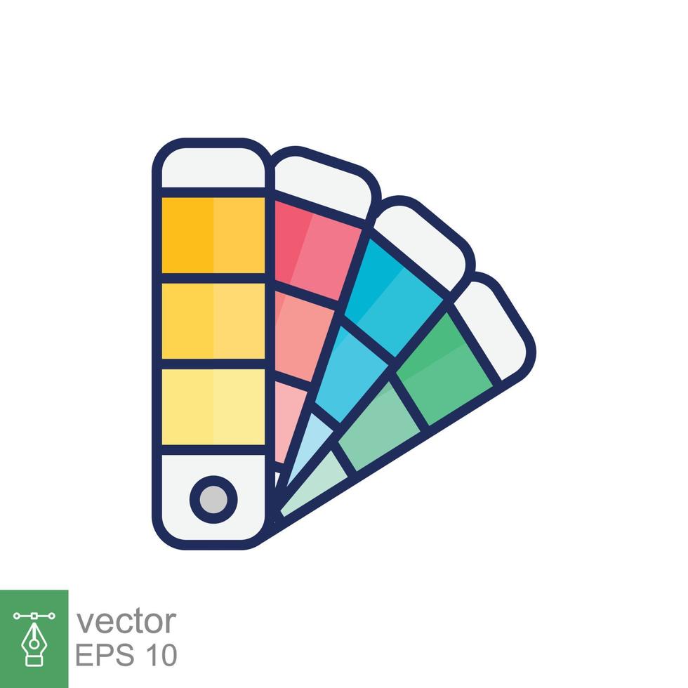 Color palette icon. Simple filled outline style for web, mobile, ui design. Book, multicolor, art, designer, drawing, chart concept. Vector illustration isolated on white background. EPS 10.