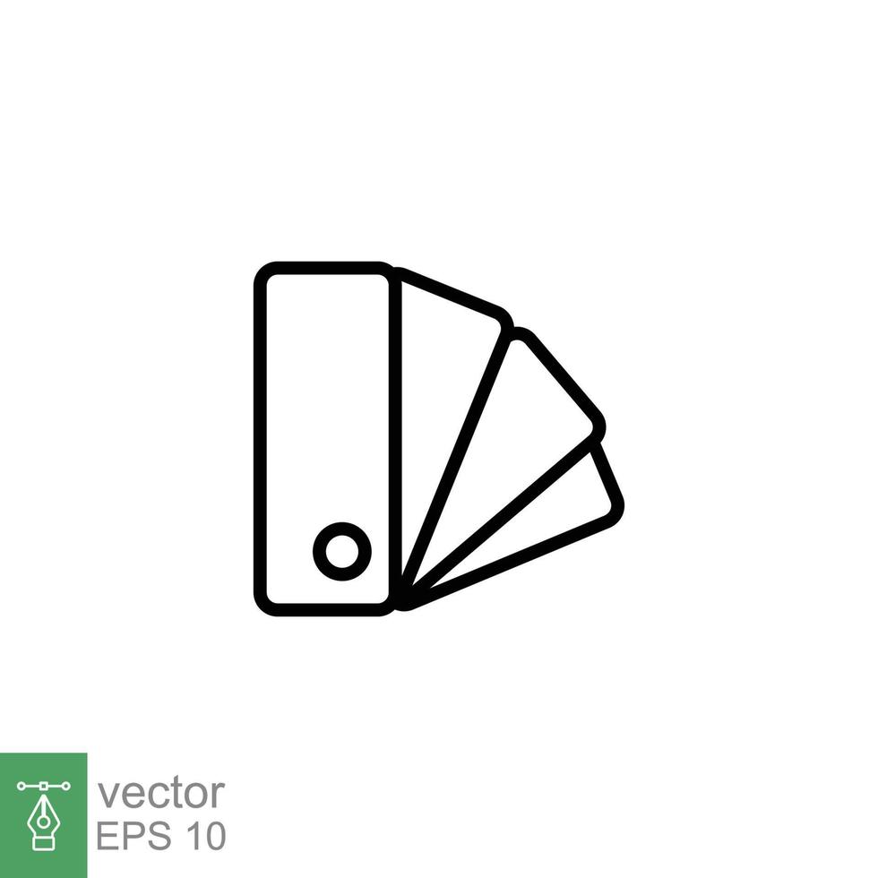 Color palette line icon. Simple outline style for web, mobile, ui design. Book, multicolor, art, designer, drawing, chart concept. Vector illustration isolated on white background. EPS 10.