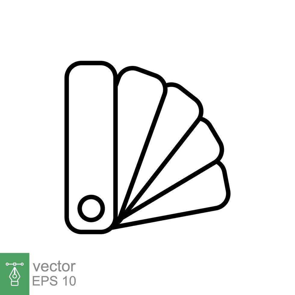 Color palette line icon. Simple outline style for web, mobile, ui design. Book, multicolor, art, designer, drawing, chart concept. Vector illustration isolated on white background. EPS 10.