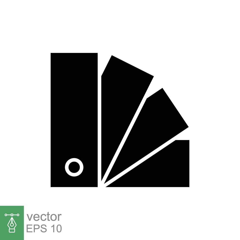 Colour chart glyph icon. Simple solid style for web, mobile, ui design. Book, multicolor, art, designer, drawing, palette concept. Vector illustration isolated on white background. EPS 10.