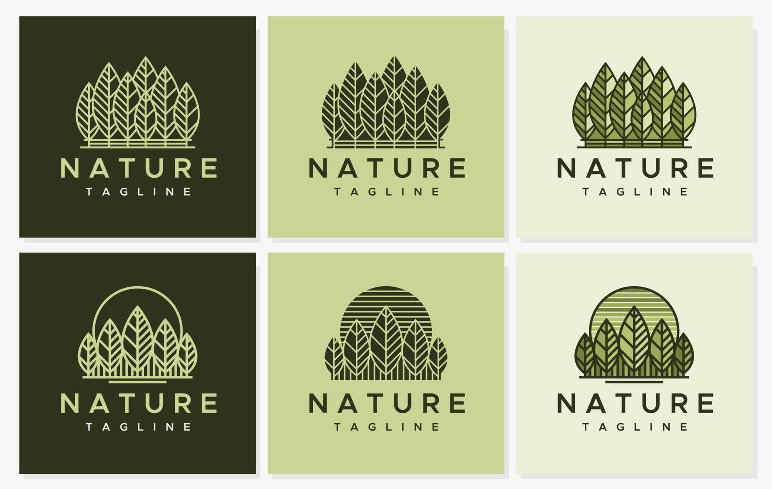 Line park logo design template. Leaf line logo graphic vector. vector