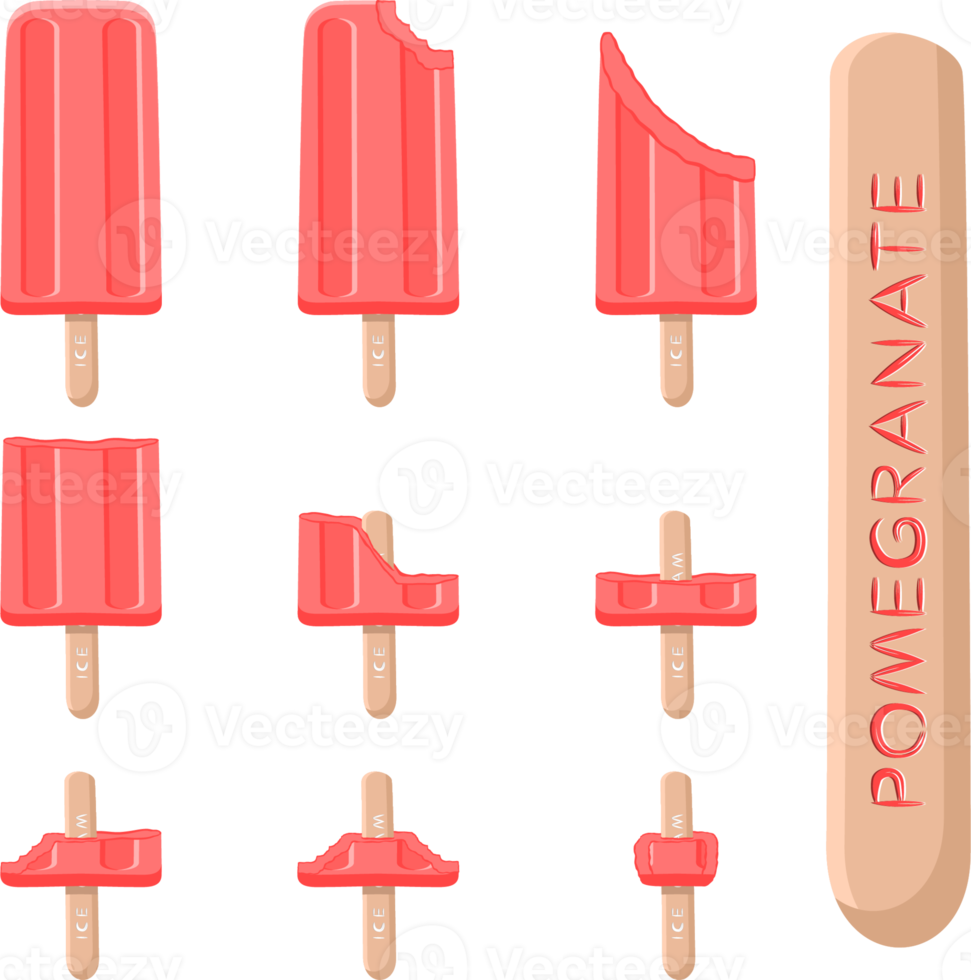 Big set various sweet tasty natural ice cream png