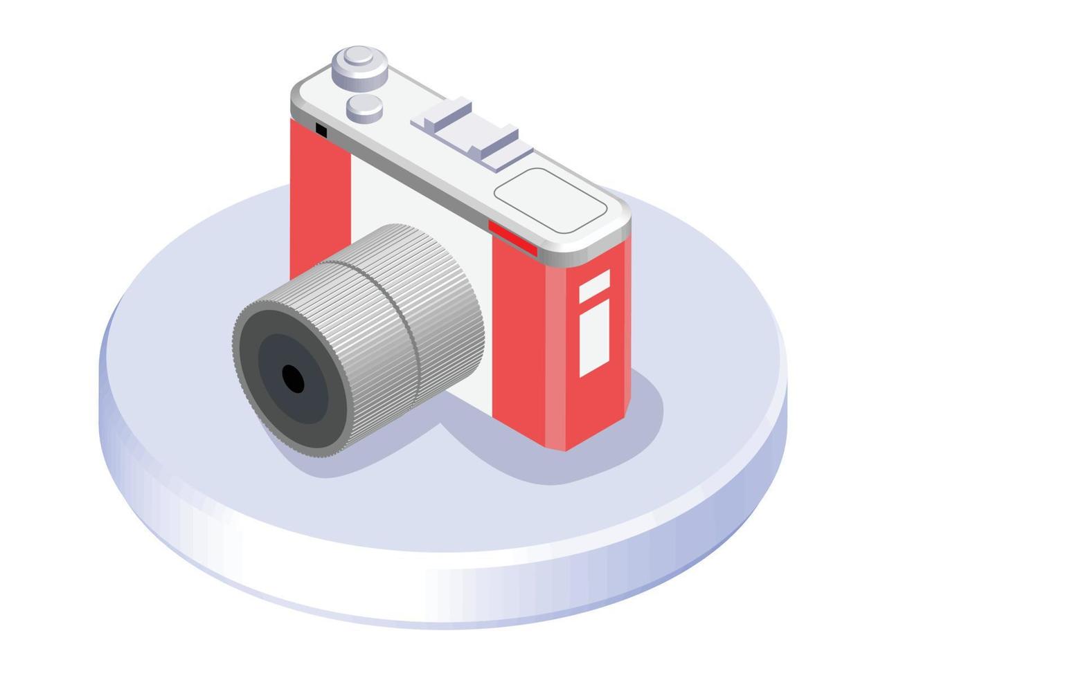 DIgital Photo Camera 3D isometric, Suitable for Diagrams, Infographics, Book Illustration, Game Asset, And Other Graphic Related Assets vector