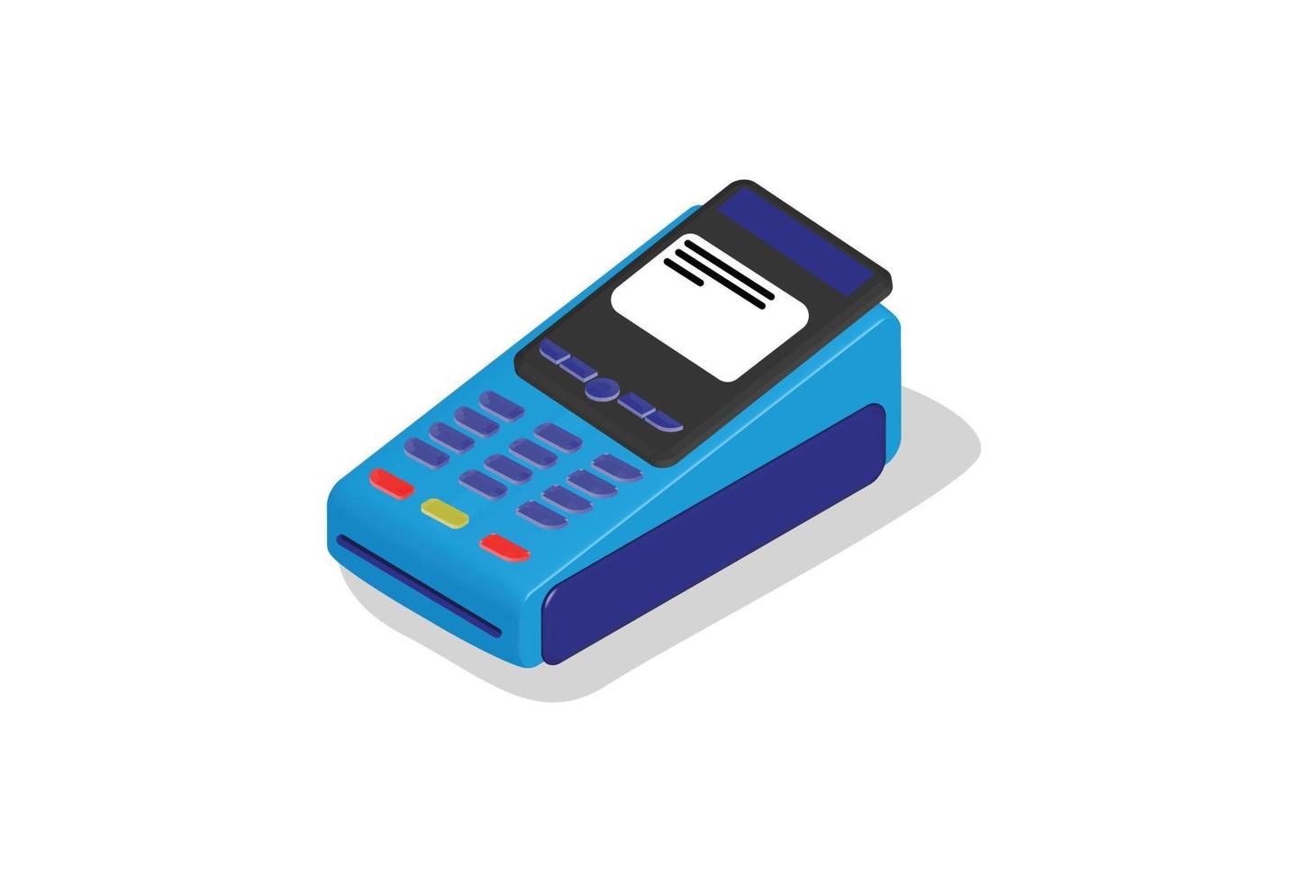 Isometric illustration touchscreen EDC machine with credit card, Suitable for Diagrams, Infographics, Book Illustration, Game Asset, And Other Graphic Related Assets vector