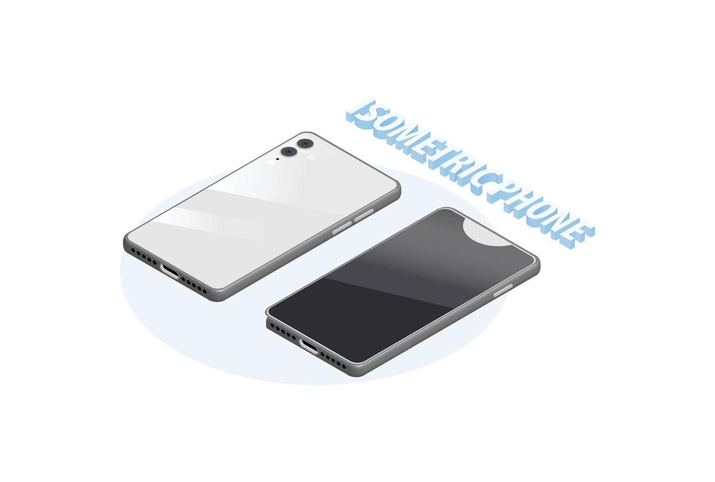 Modern Phone Isometric Mockup Phone Illustration, Suitable for Diagrams, Infographics, Game Asset, And Other Graphic Related Assets vector