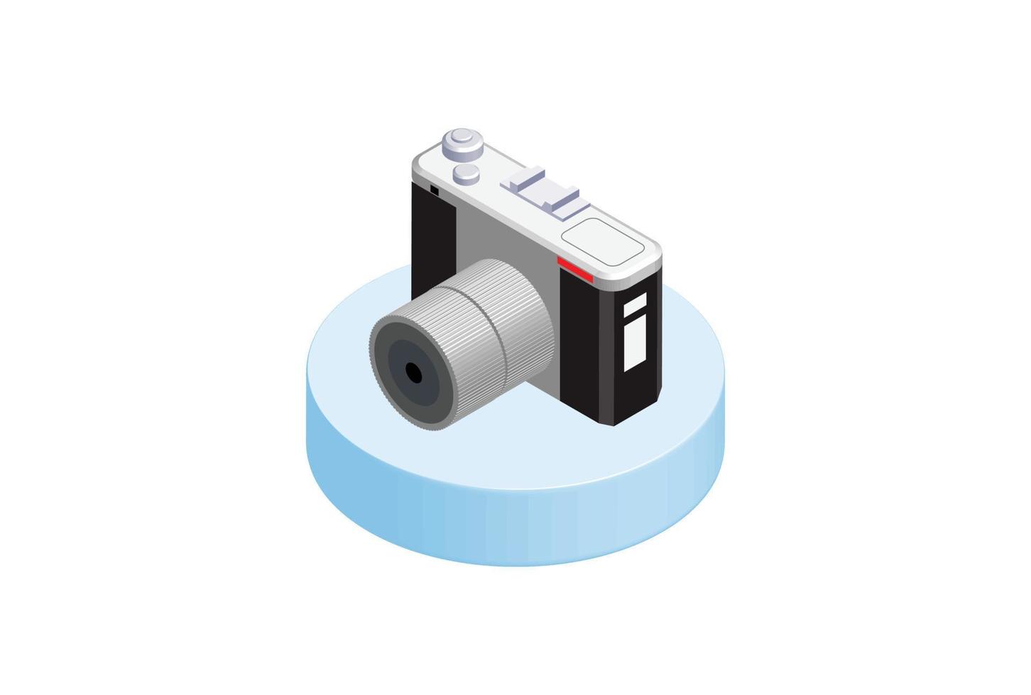 Isometric Modern Antique Camera Display, Suitable for Diagrams, Infographics, Game Asset, And Other Graphic Related Assets vector