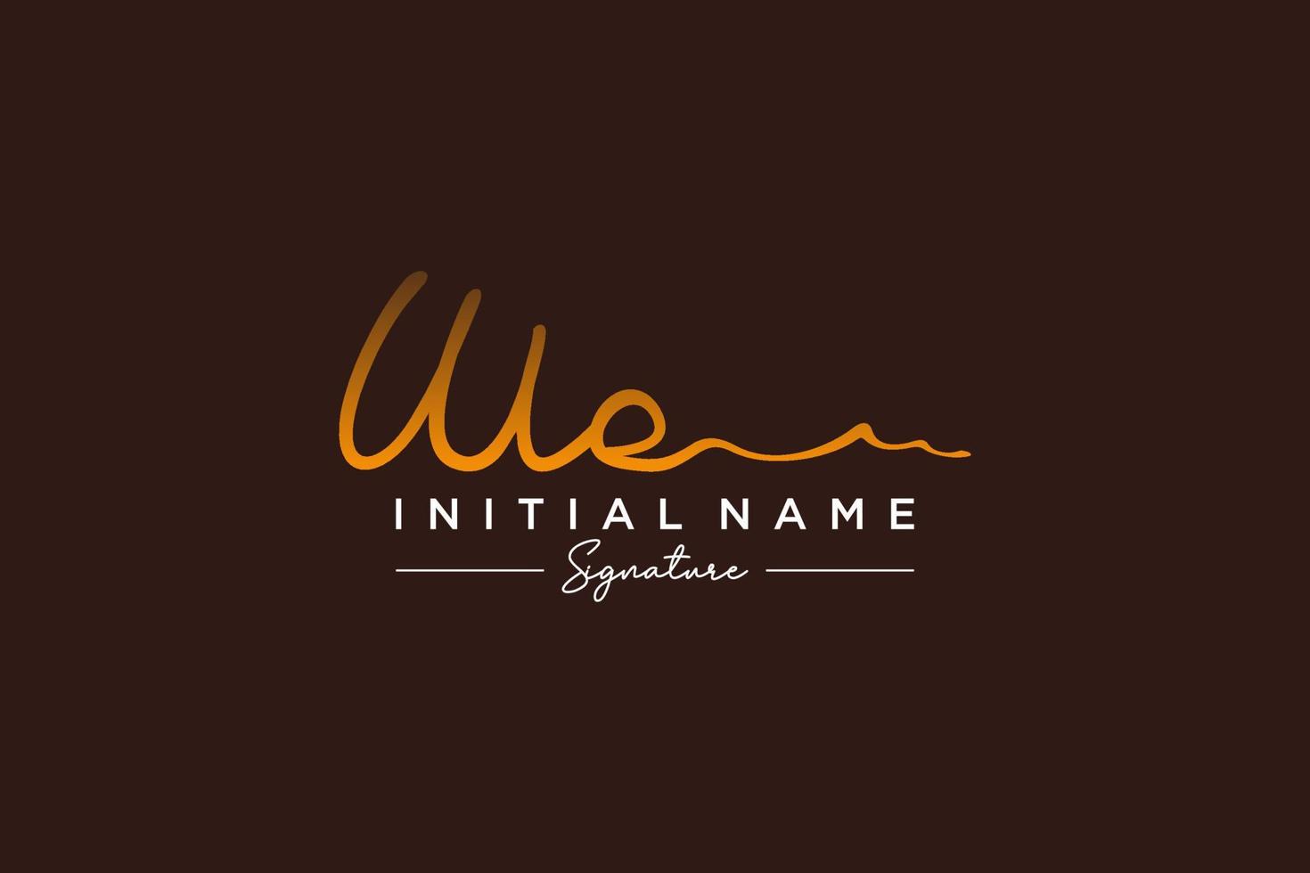 Initial WE signature logo template vector. Hand drawn Calligraphy lettering Vector illustration.