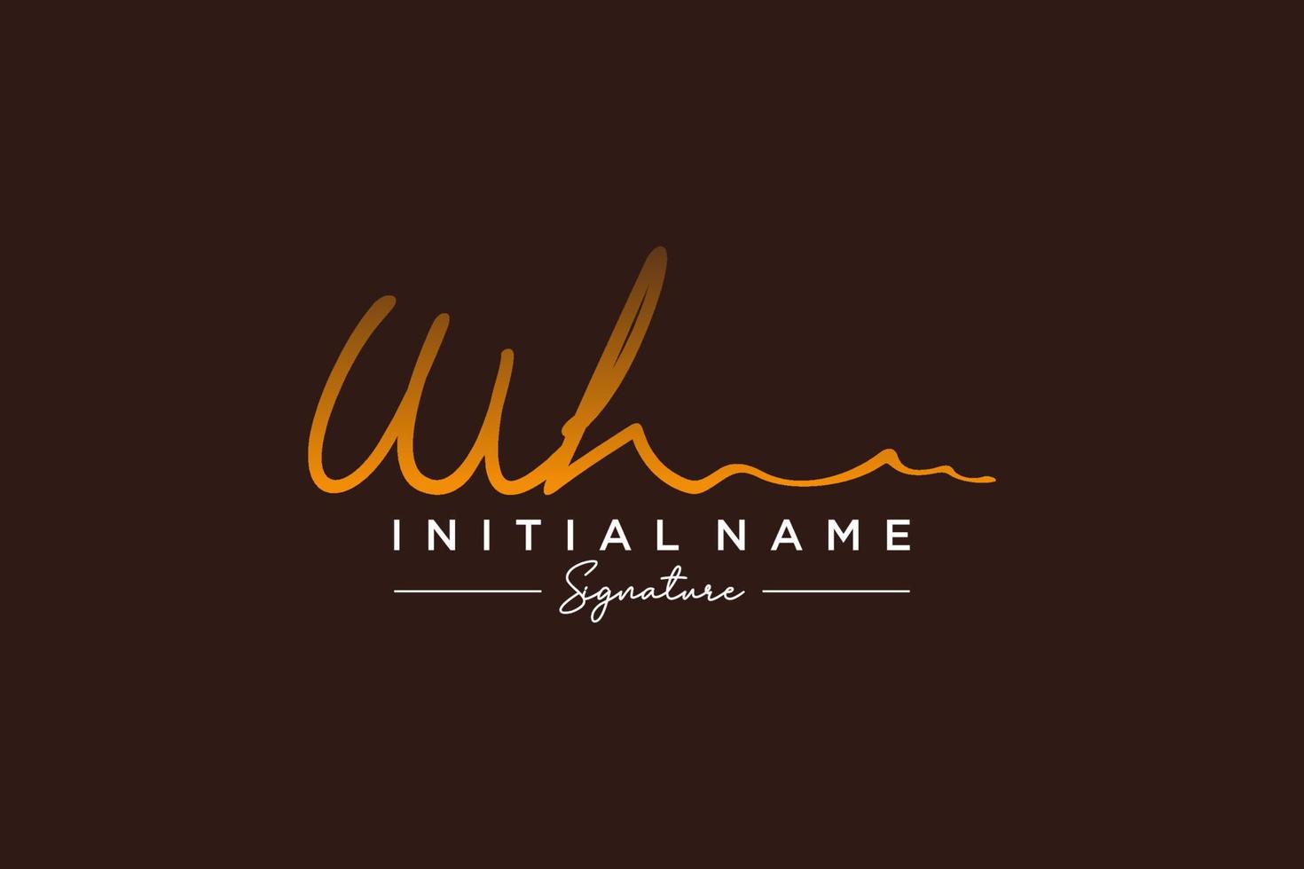 Initial WH signature logo template vector. Hand drawn Calligraphy lettering Vector illustration.