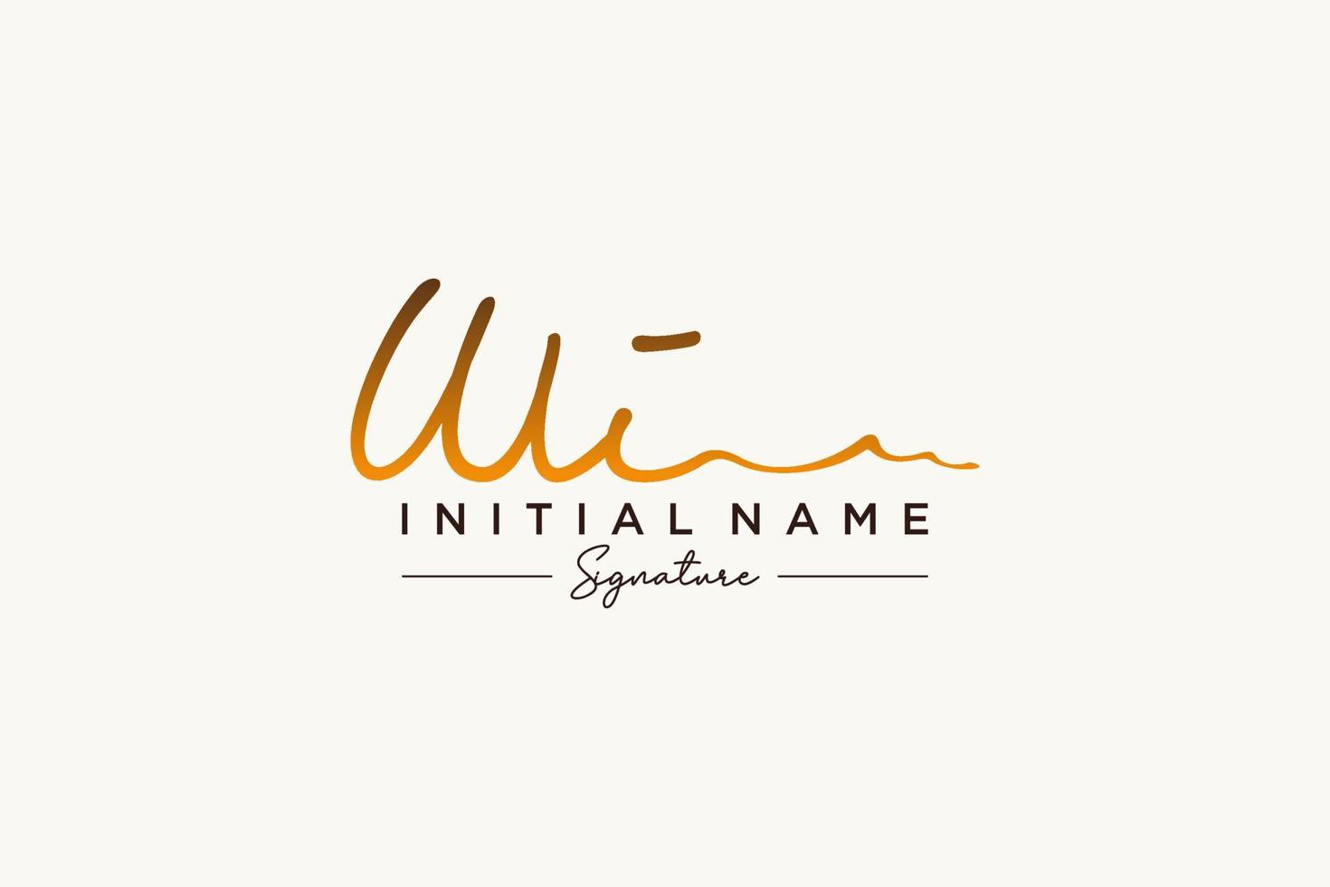 Initial WI signature logo template vector. Hand drawn Calligraphy lettering Vector illustration.