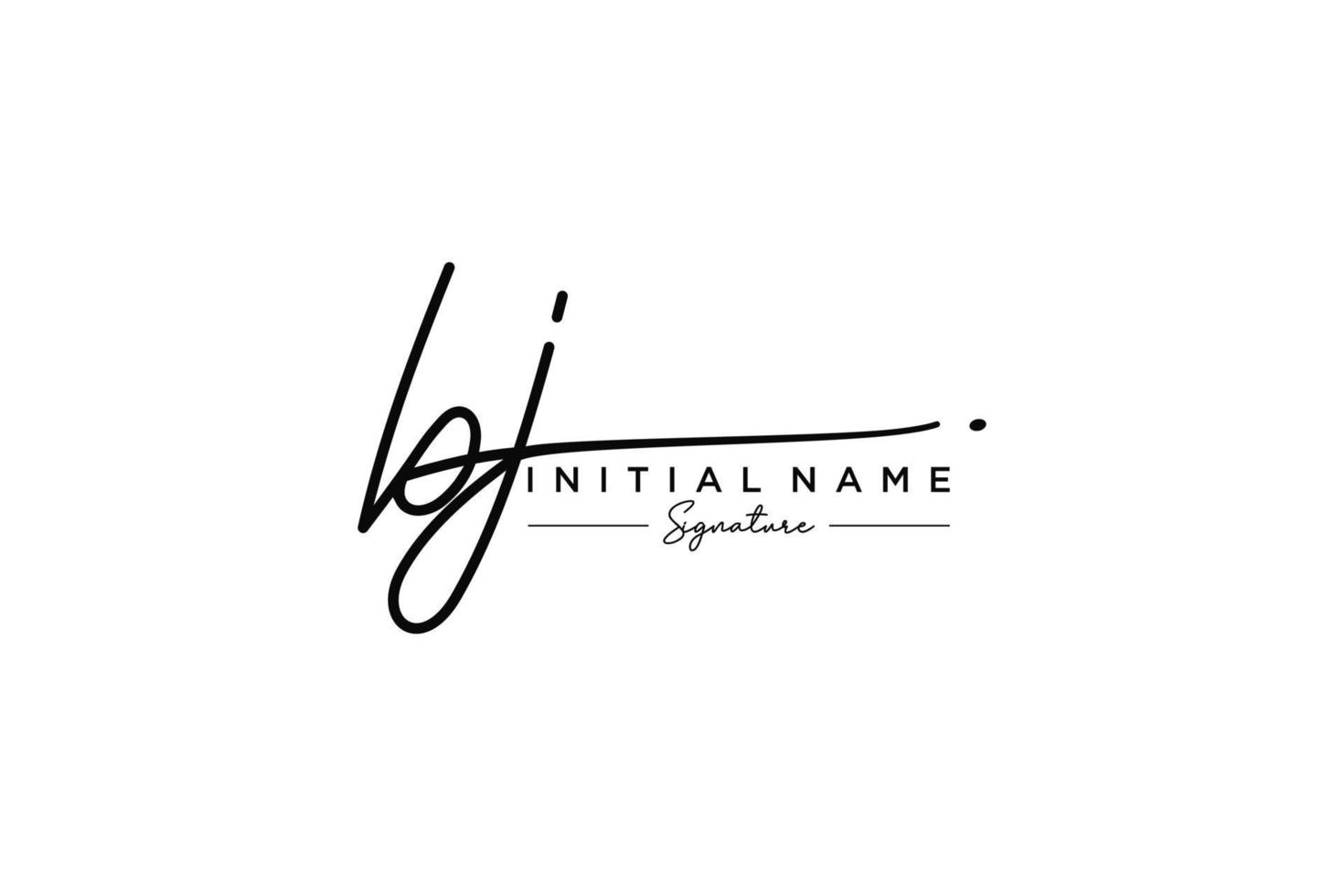 Initial BJ signature logo template vector. Hand drawn Calligraphy lettering Vector illustration.