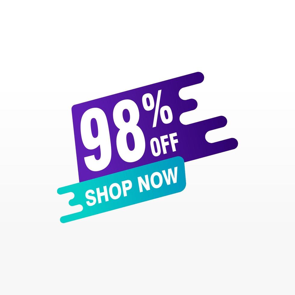 98 discount, Sales Vector badges for Labels, , Stickers, Banners, Tags, Web Stickers, New offer. Discount origami sign banner.