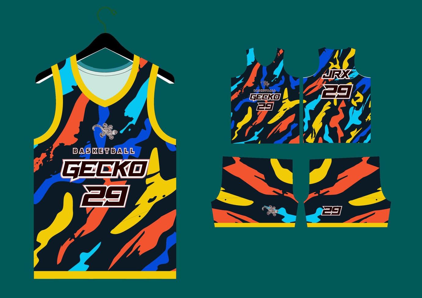 abstract basketball jersey pattern template vector