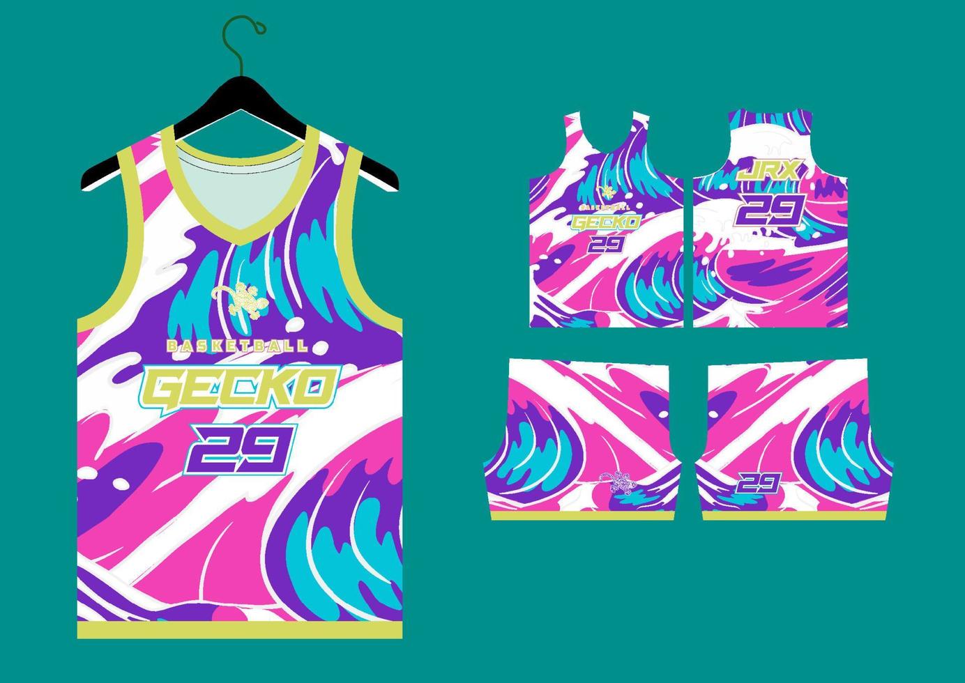 abstract basketball jersey pattern template vector