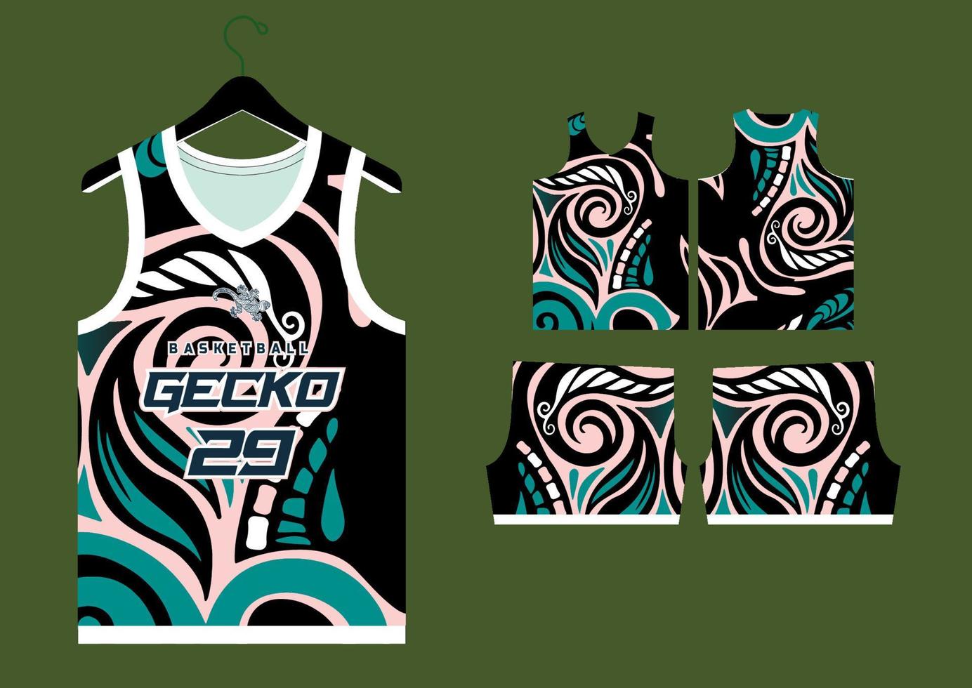 plantilla de patrón de camiseta de baloncesto abstracto vector