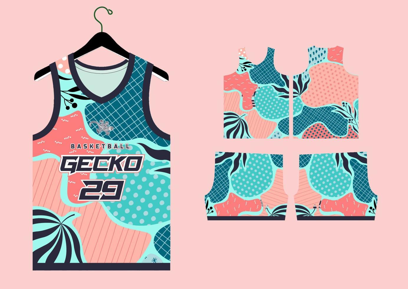 abstract basketball jersey pattern template vector