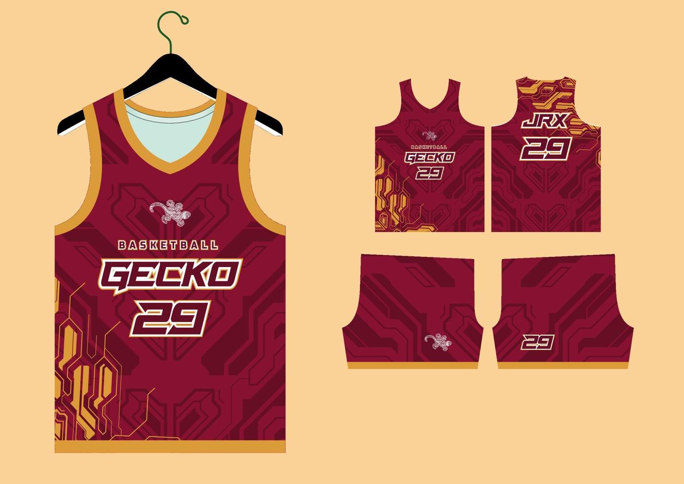 abstract basketball jersey pattern template vector