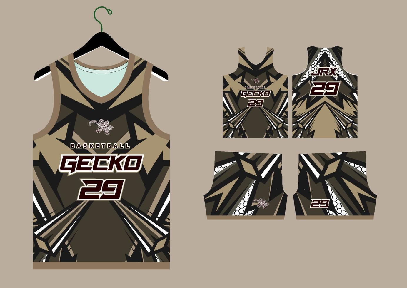 Basketball Jersey Pattern Design Template. Black Gold Abstract