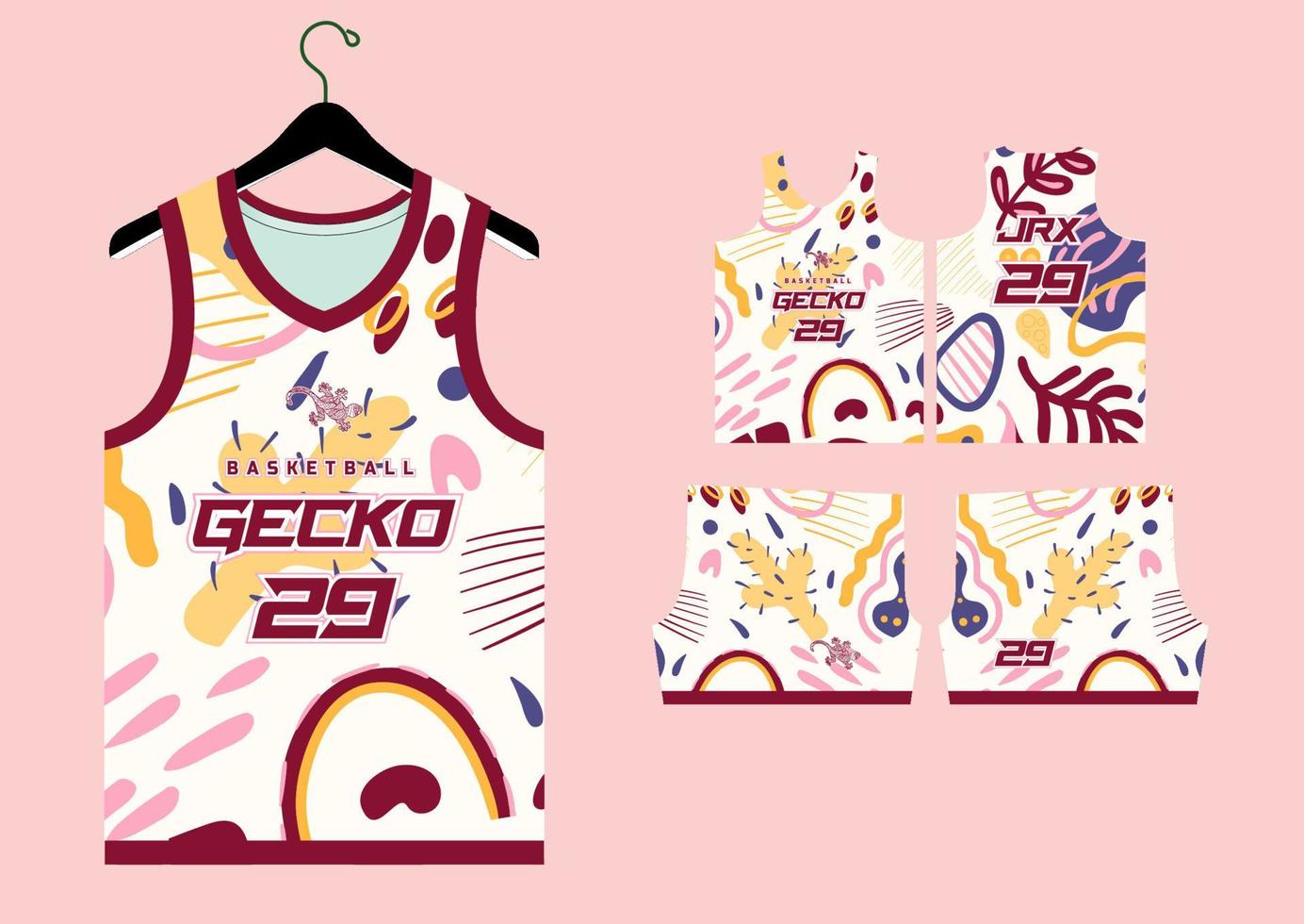 plantilla de patrón de camiseta de baloncesto abstracto vector