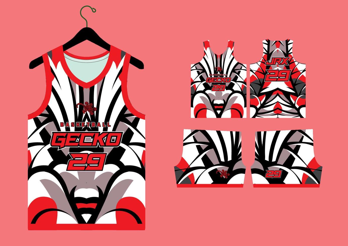 abstract basketball jersey pattern template vector