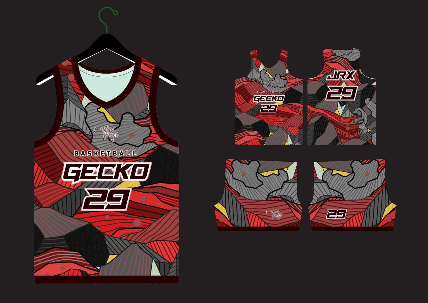 abstract basketball jersey pattern template vector