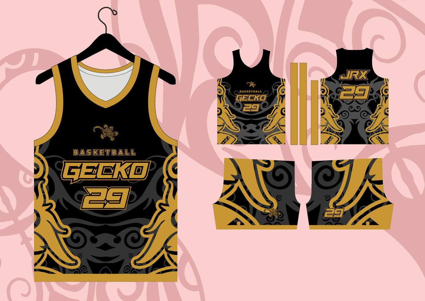 abstract basketball jersey pattern template vector