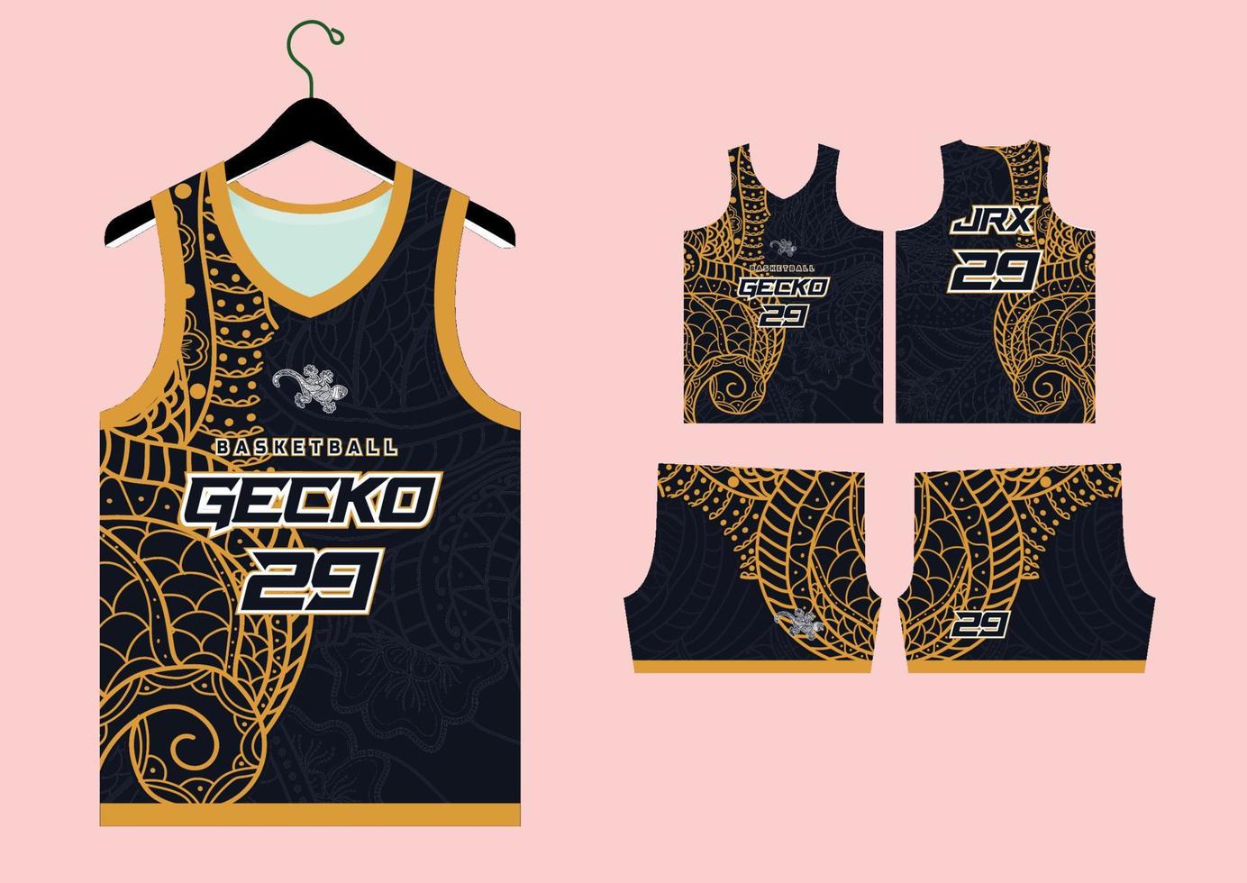 abstract basketball jersey pattern template vector