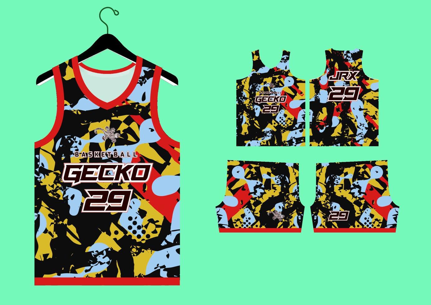 abstract basketball jersey pattern template vector