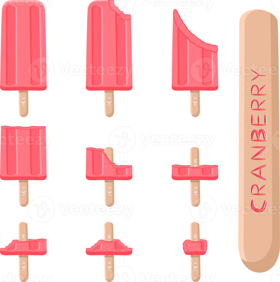 grand ensemble de diverses crèmes glacées naturelles savoureuses et sucrées png