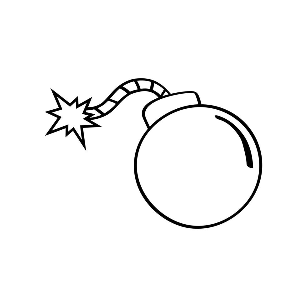 vector de icono de bomba. signo de ilustración de explosión. símbolo de arma. logotipo de guerra.