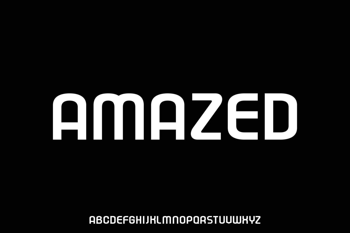 Futuristic rounded sans serif display font vector