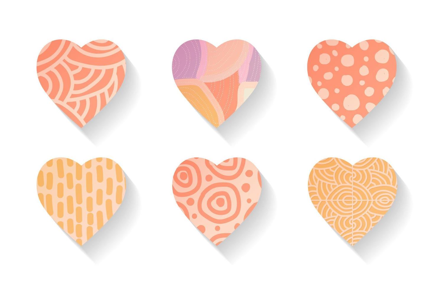 A set isolated single design element, heart icon with textured. Vector illustration. EPS10