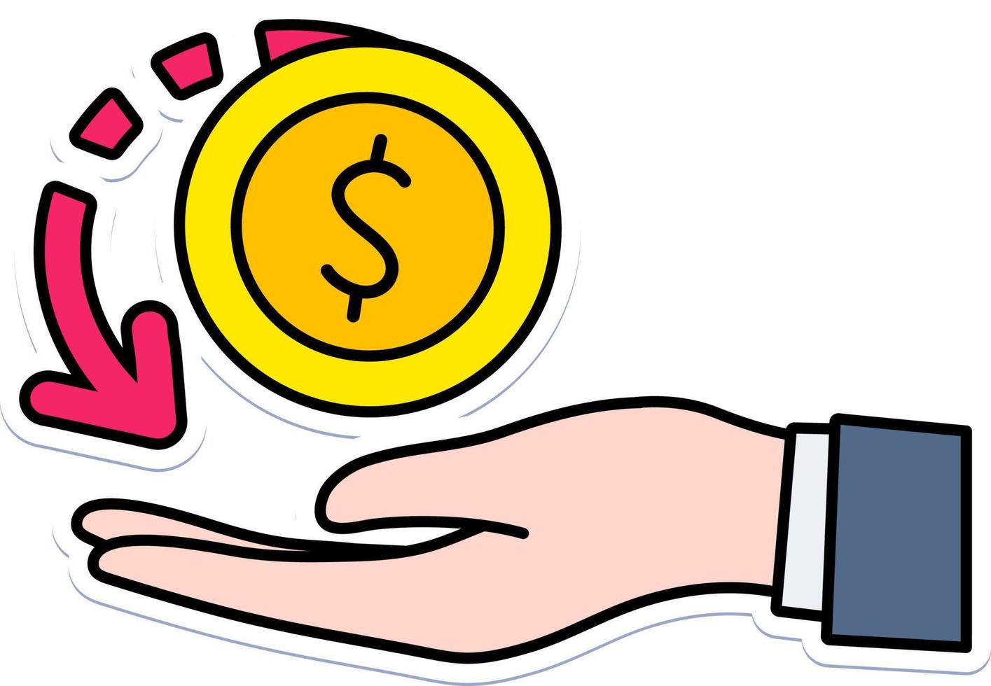 Cash back refund shopping money business financial Colored