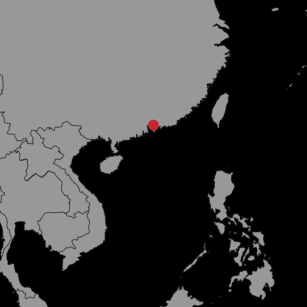 Pin map with Hong Kong flag on world map. Vector illustration.