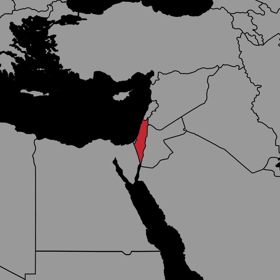 pin mapa con la bandera de israel en el mapa mundial. ilustración vectorial. vector