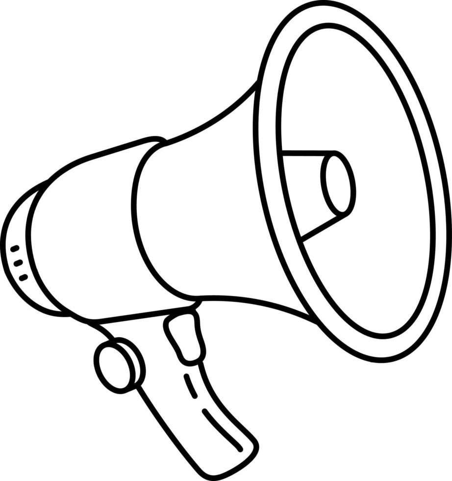 Megaphone Business voice broadcast sound talking alert speak Line with White Colored vector