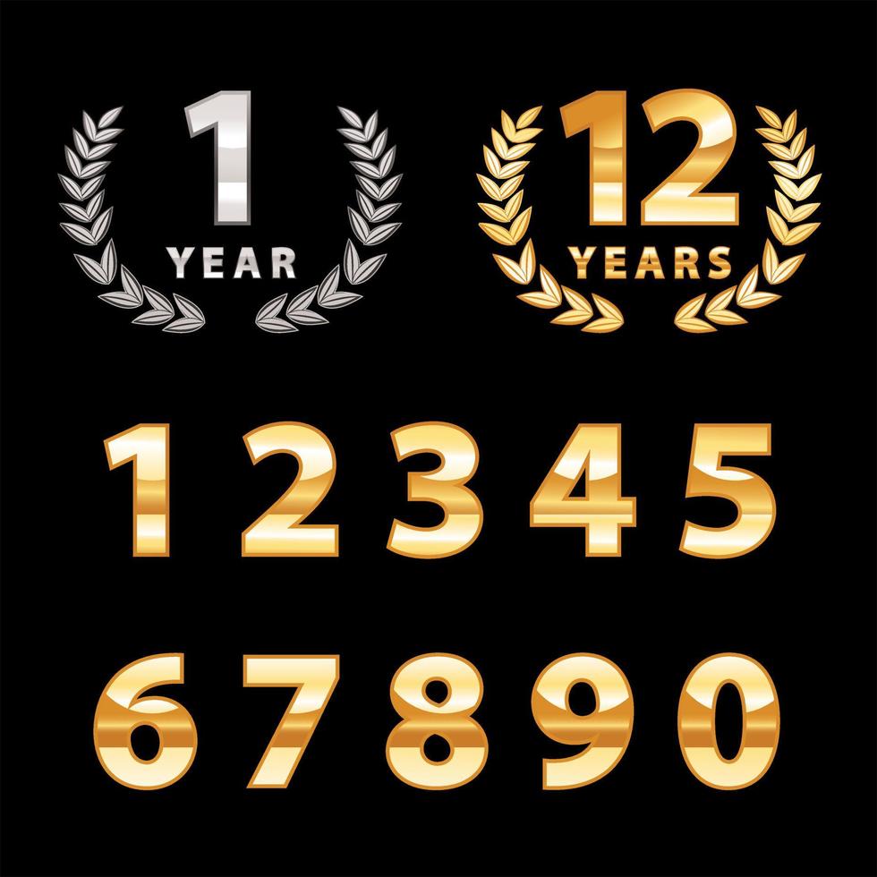 Wreaths number set vector