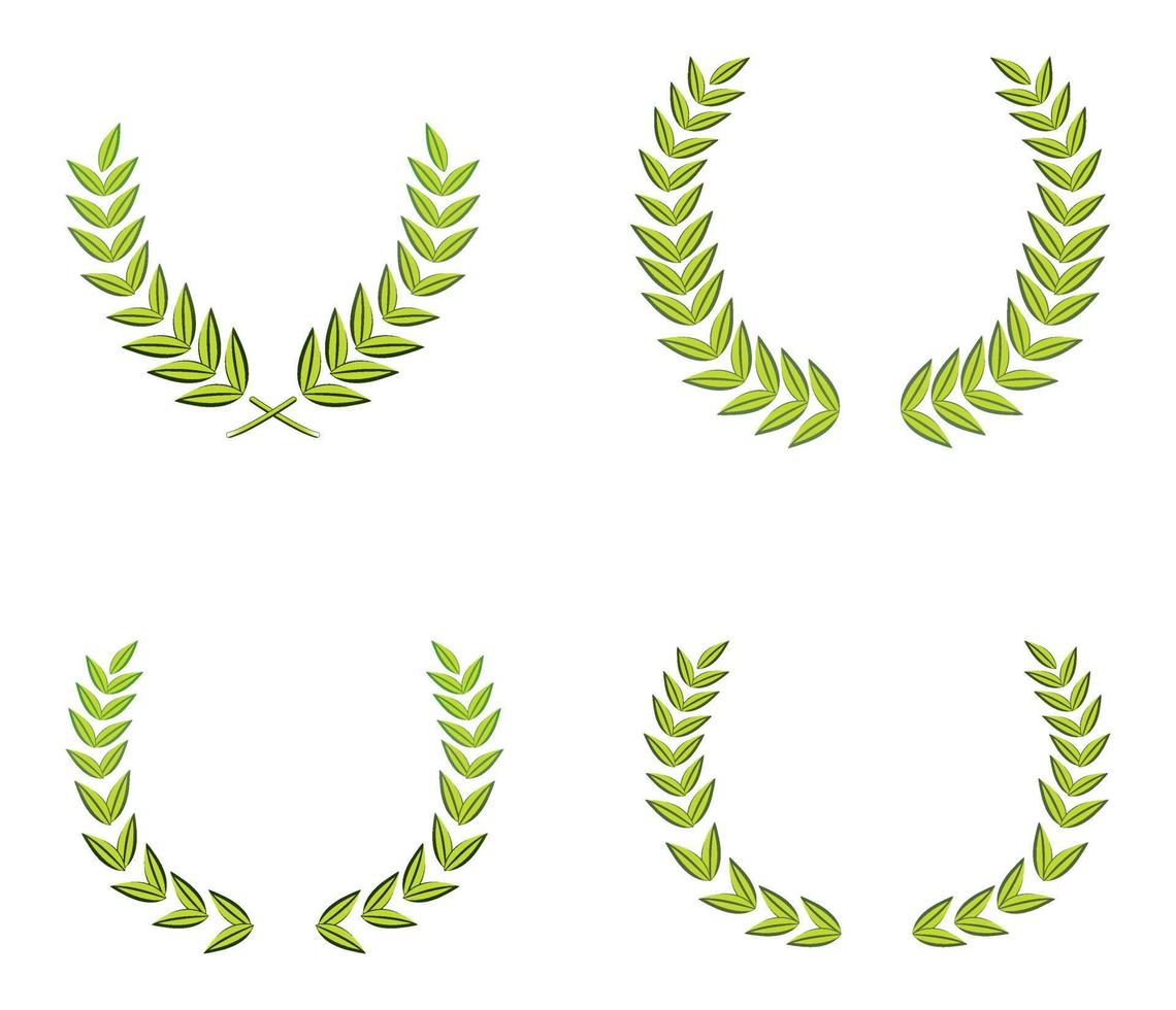 Green wreaths on white vector