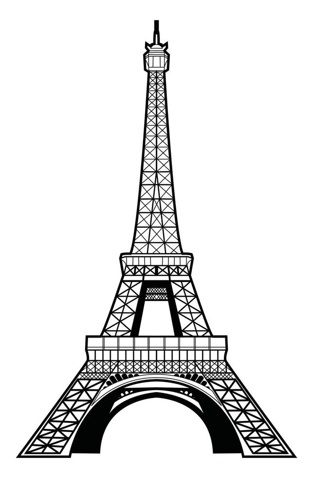 ilustración vectorial de la torre eiffel vector