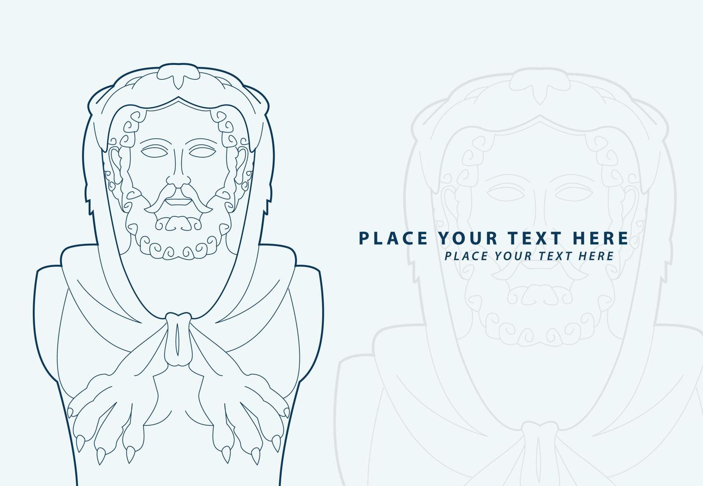 Black and white vector illustration of Hercules