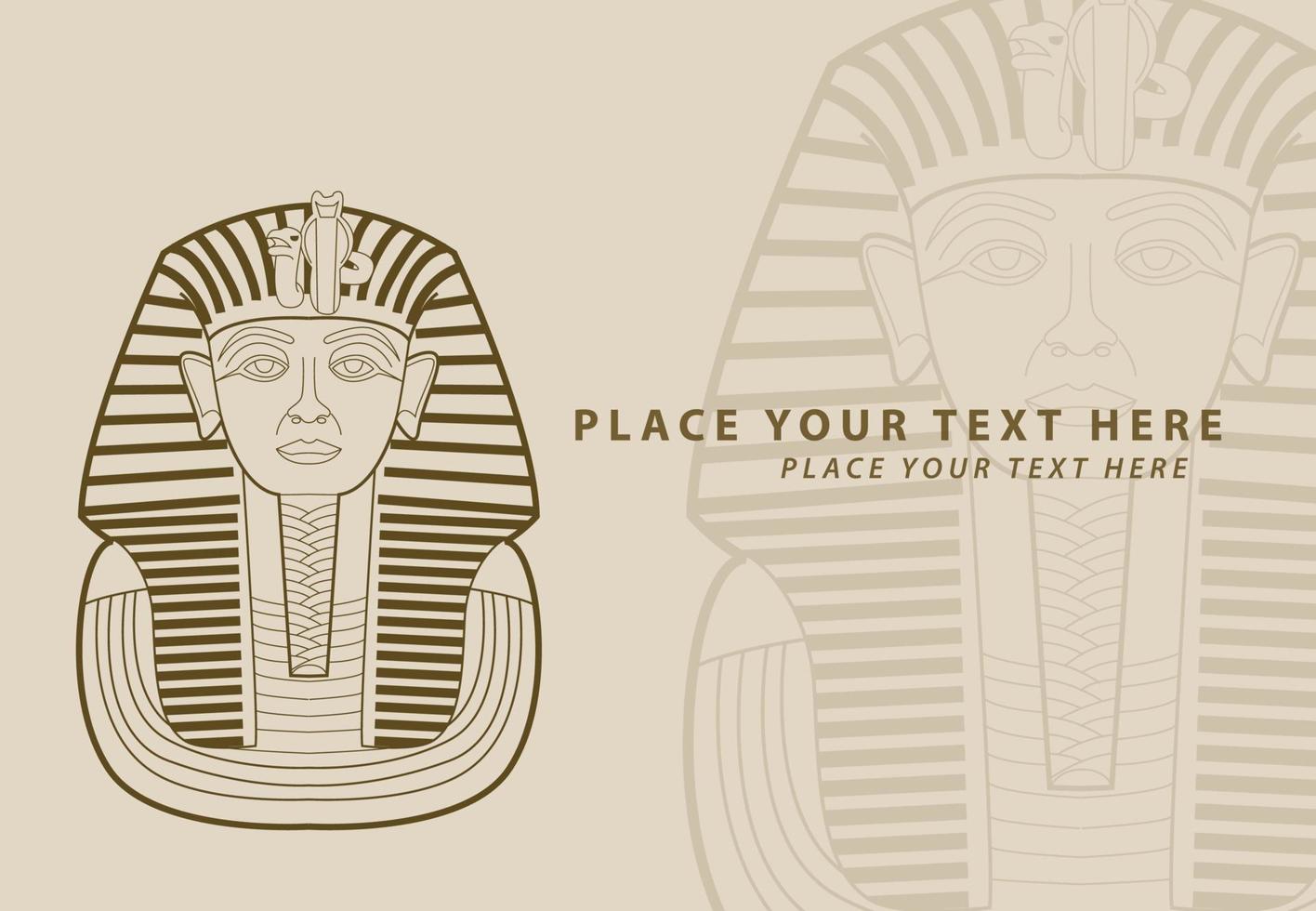 Black and white vector illustration of pharaoh