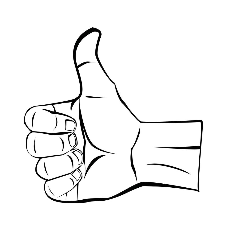 hand thumb up gesture vector