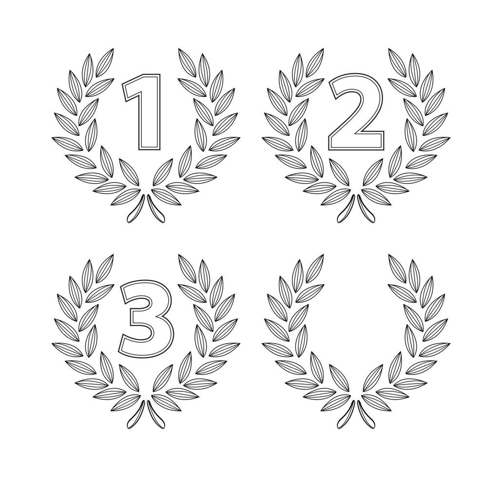 Wreaths number set vector