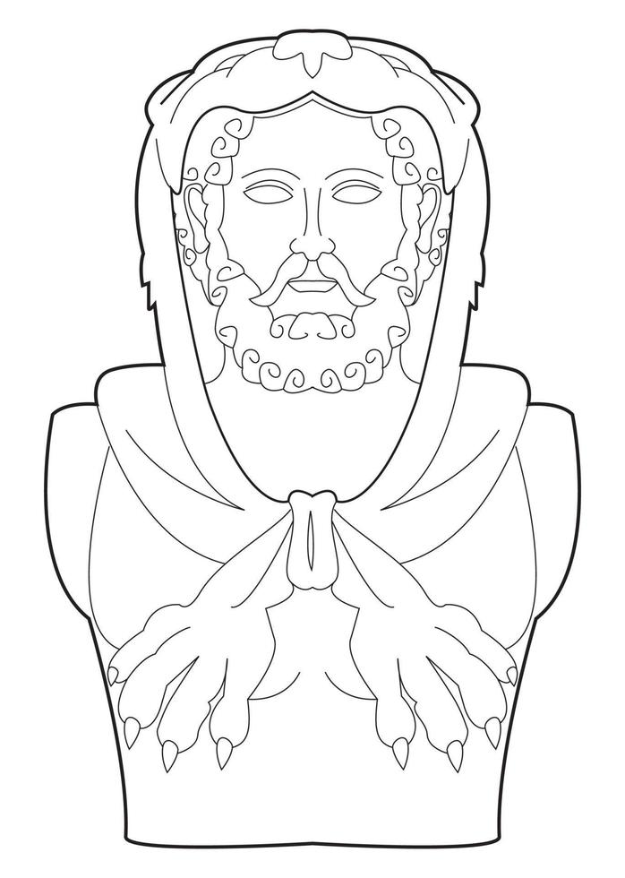 Black and white vector illustration of Hercules