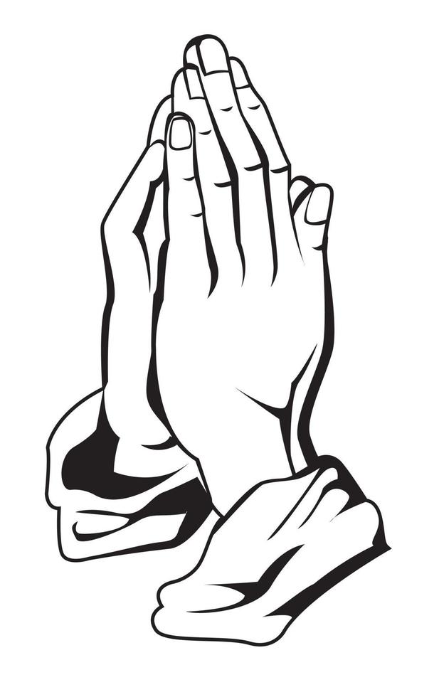 hand prayer gesture vector